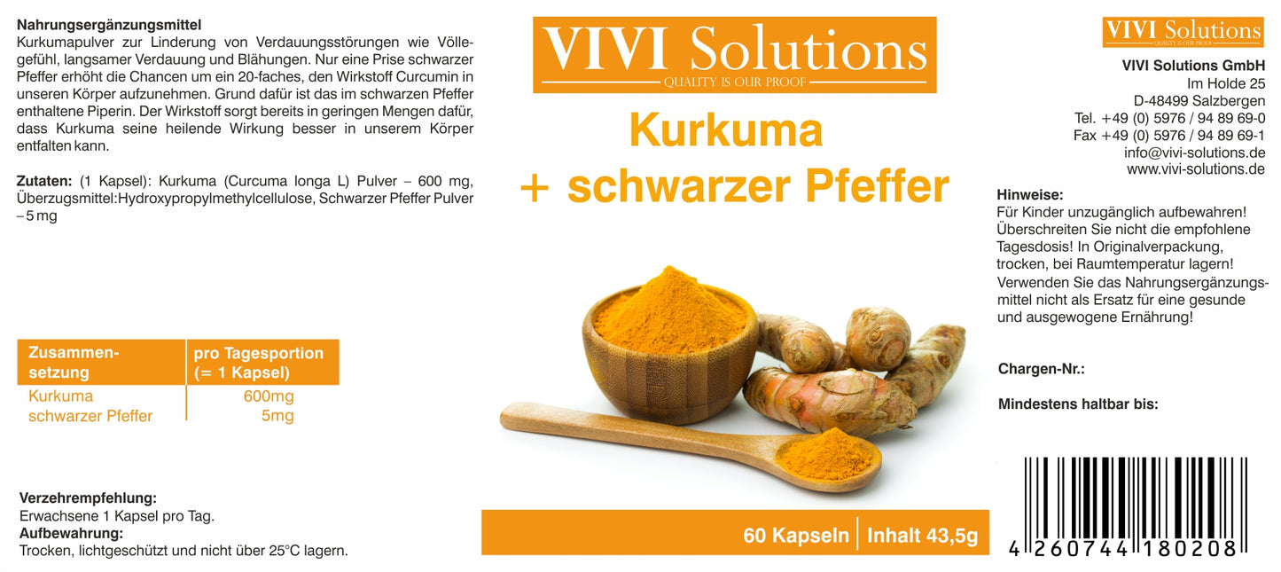 Kurkuma 600 mg met zwarte peper