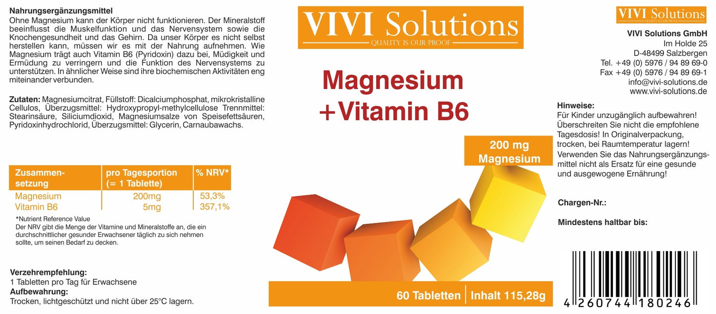 Magnesium 200 mg + Vitamin B6